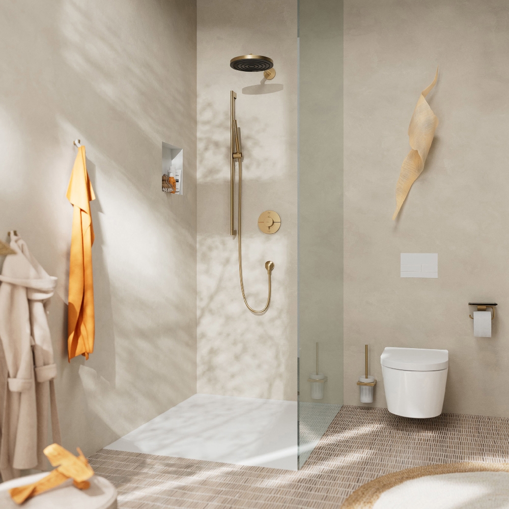 Hansgrohe Unica drążek prysznicowy 90 cm z wężem brąz szczotkowany 24405140