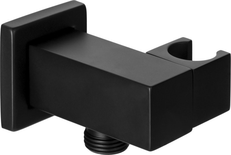 Corsan przyłącze kątowe z uchwytem czarny półmat CMU189BL