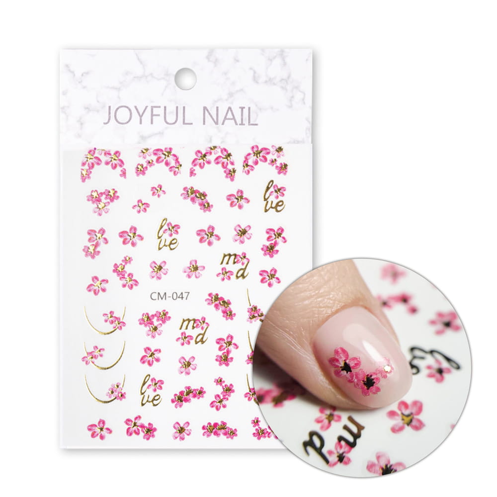 Naklejki do paznokci samoprzylepne kwiaty CM-047
