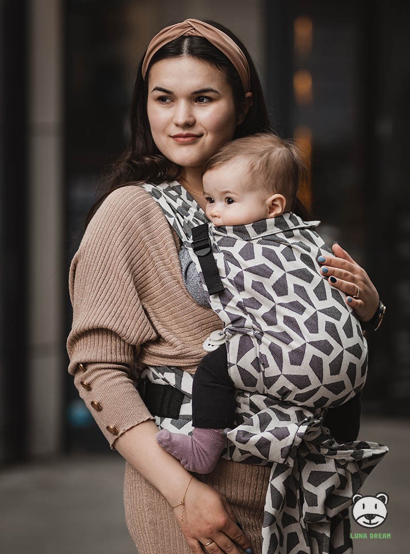 Nosidełko regulowane Half Buckle: Mitsu Black (100% bawełna)