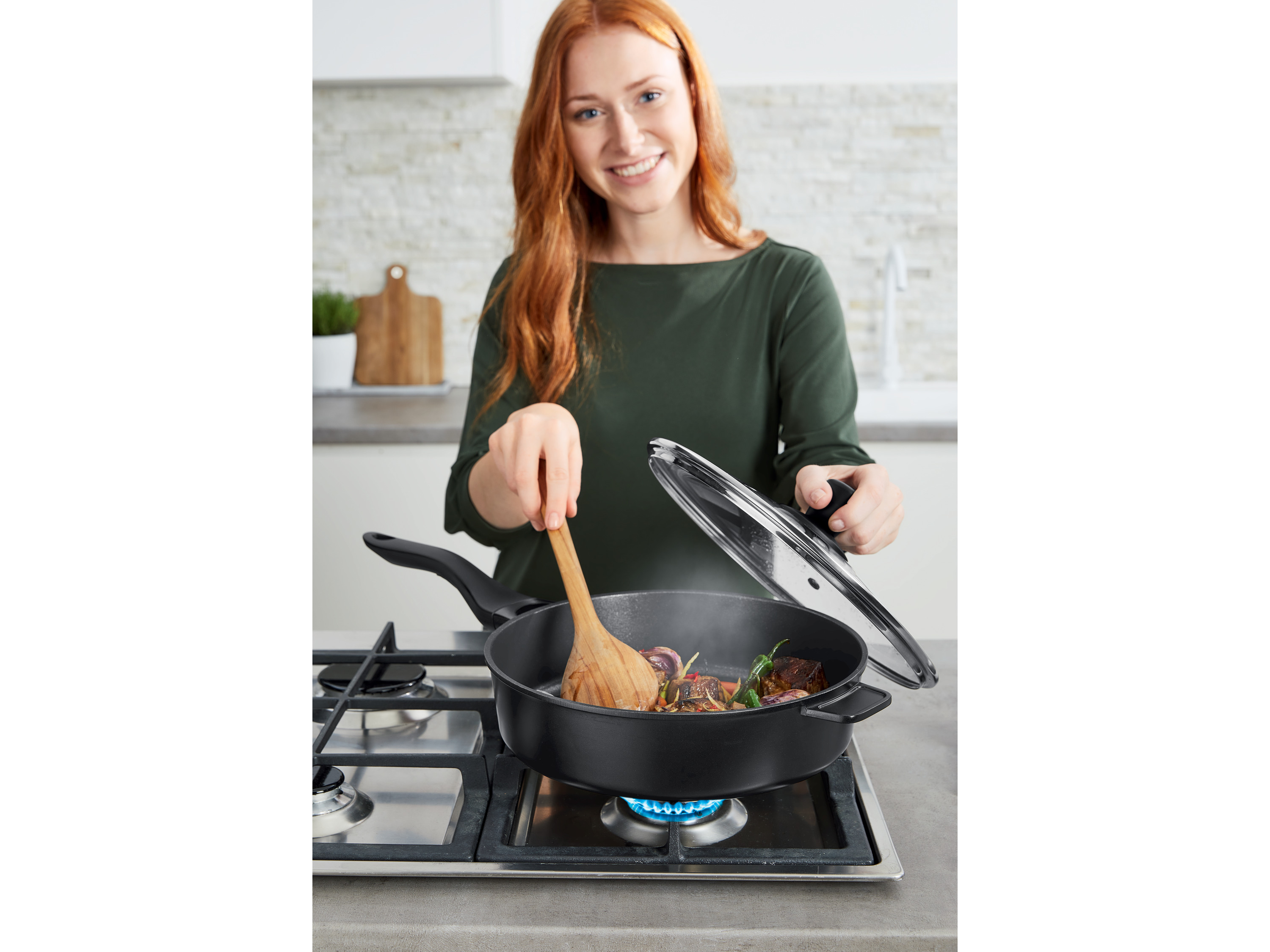 Ernesto Patelnia z odlewu aluminium, Ø 28 cm, z pokrywką