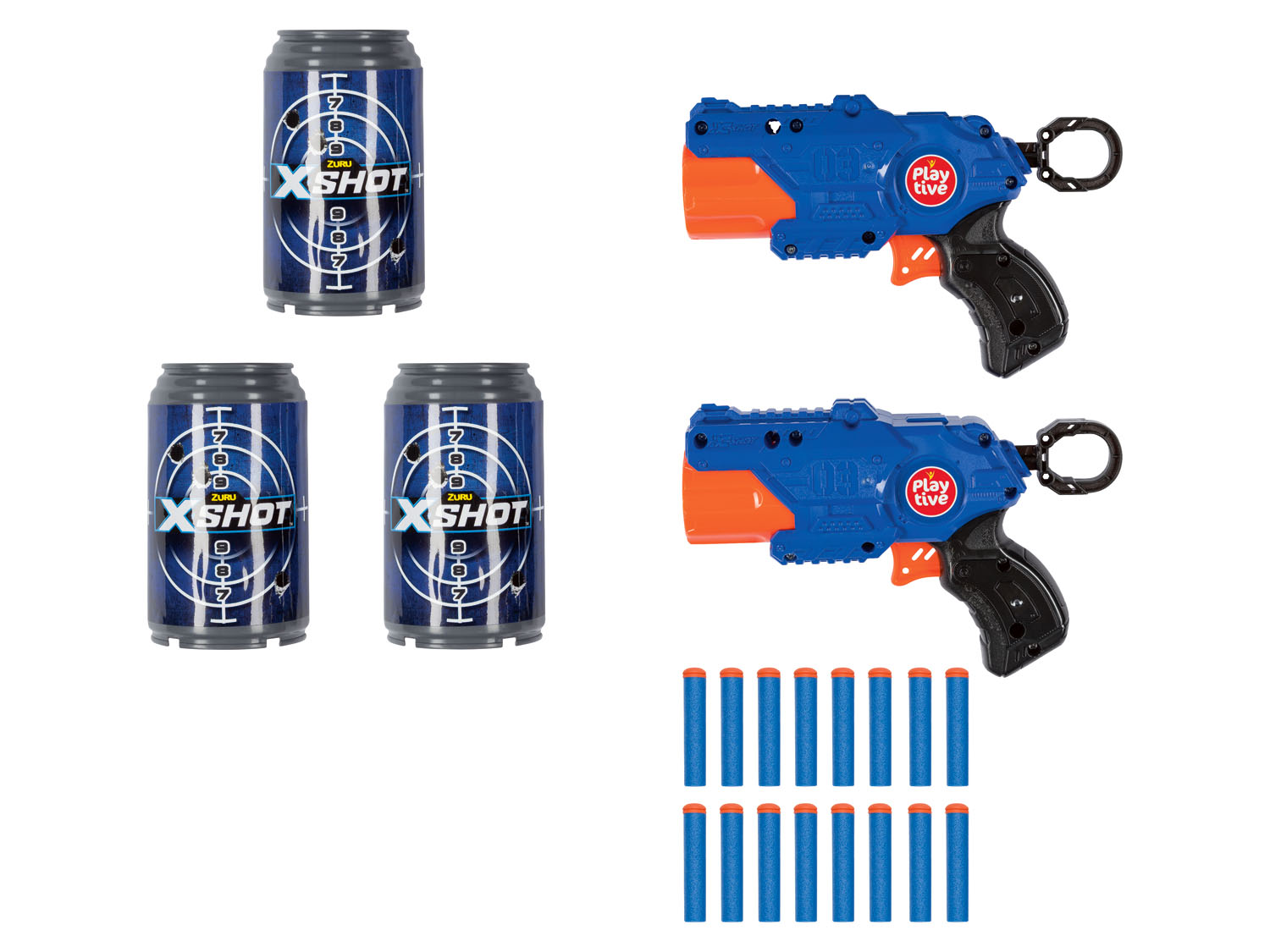 Playtive Pistolety XShot / Miękkie rzutki Barrel Breaker MK 3