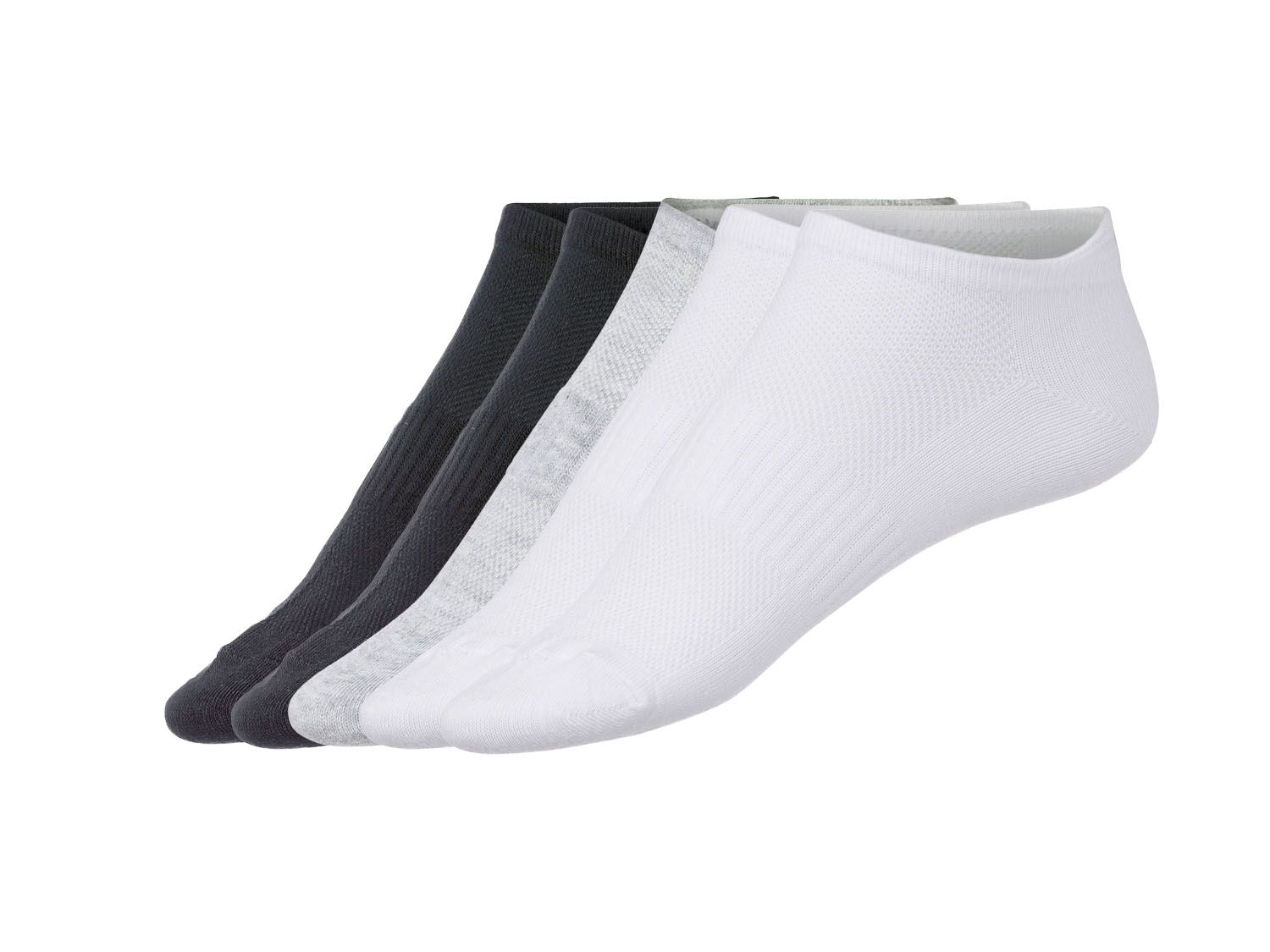 Crivit Stopki męskie, 5 par Czarny/ szary/ biały, 41/42
