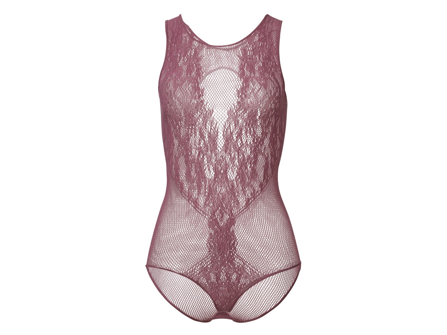 Esmara Lingerie Body damskie z koronką Malinowy, S 36/38