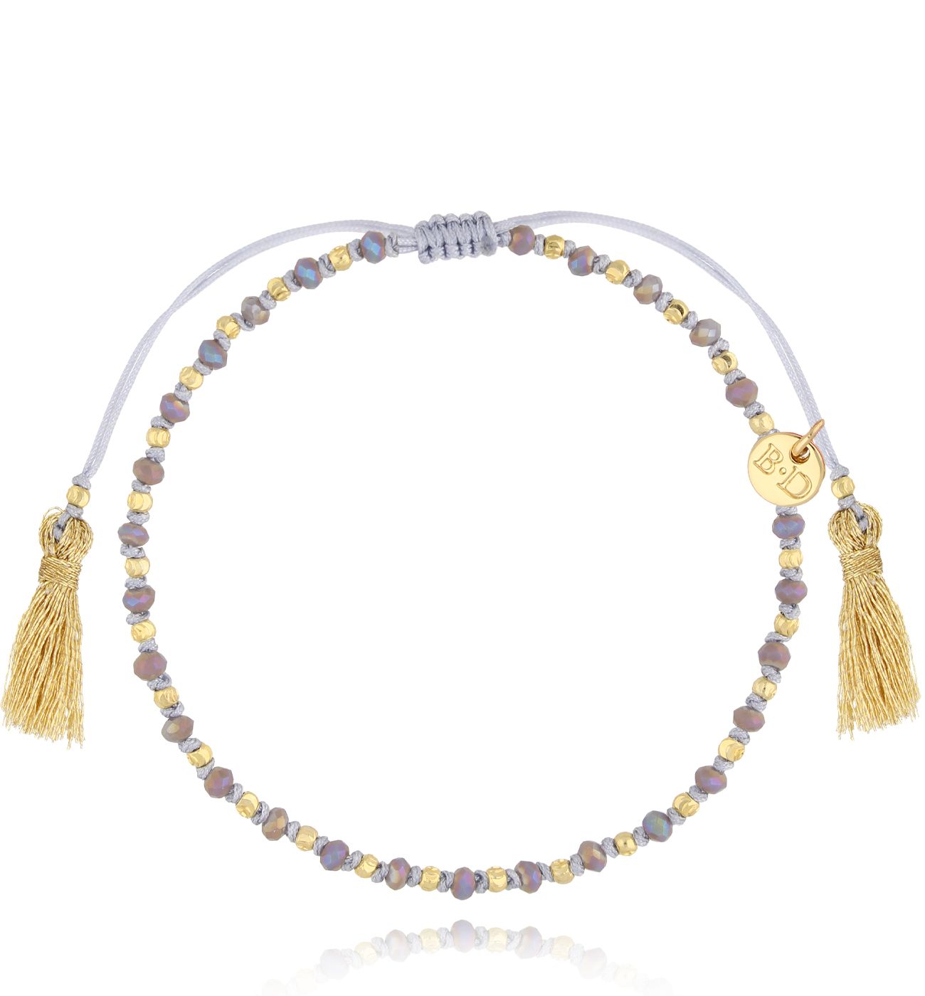 Bransoletka szara ze sznurkiem Eletta BSC1757