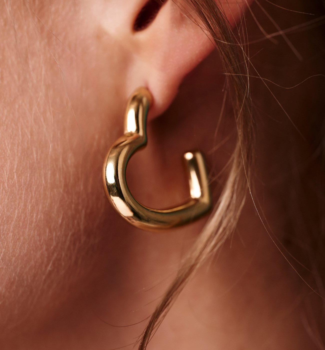 Kolczyki serca dmuchane złote KSY0606