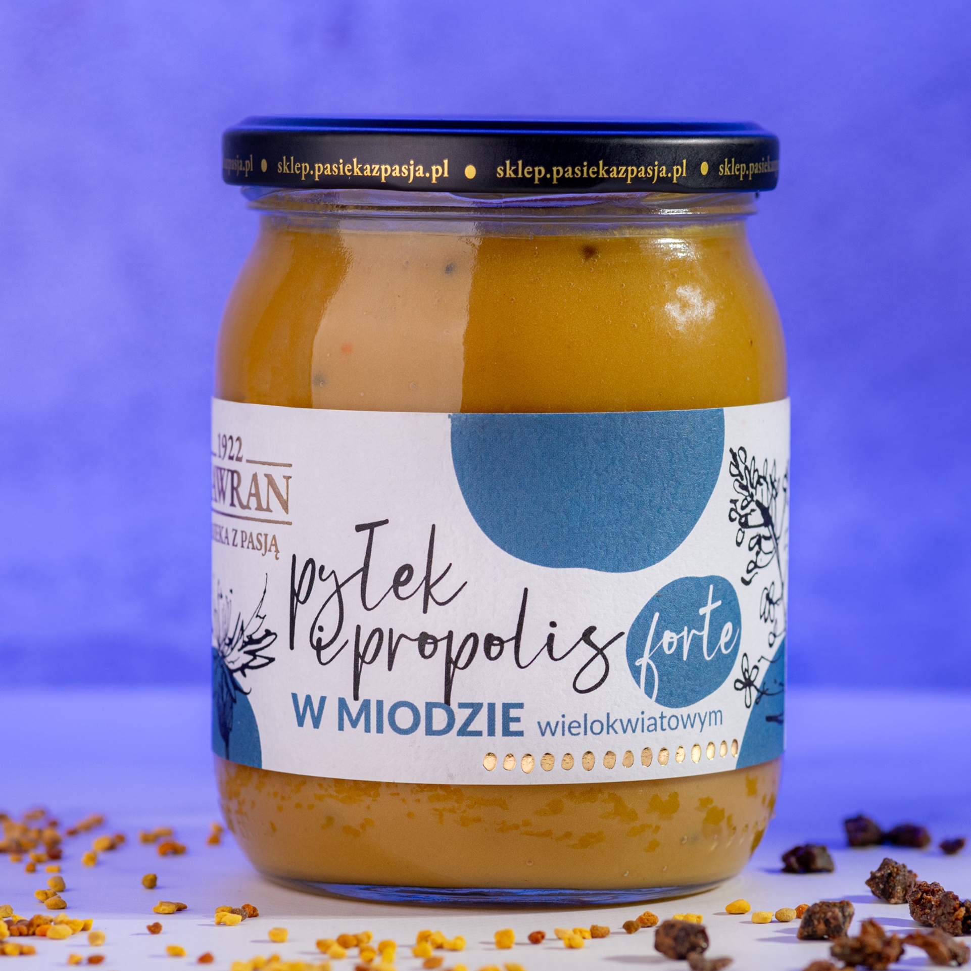 Pyłek i propolis forte w miodzie wielokwiatowym 630g - Pasieka z Pasją Hawran