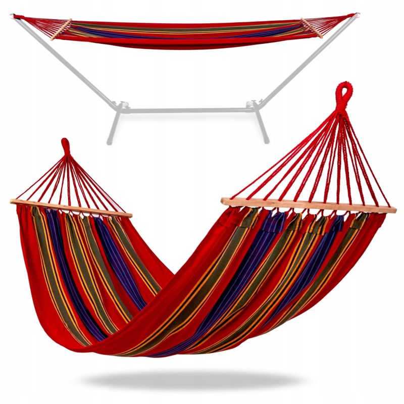 Hamak ogrodowy Sapphire z poprzeczkami bawełniany kolorowy 200 x 100 cm 1 szt.