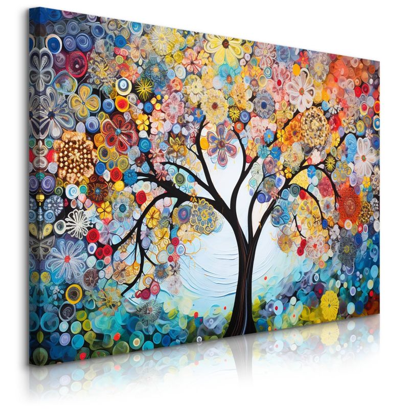 Obraz Muralo Kolorowe Kwiaty Drzewo Abstrakcja Boho 120x80 1 szt.