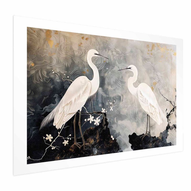 Plakat Artgeist Czaple i kwiat wiśni 42x29,7 cm bez ramy 1 szt