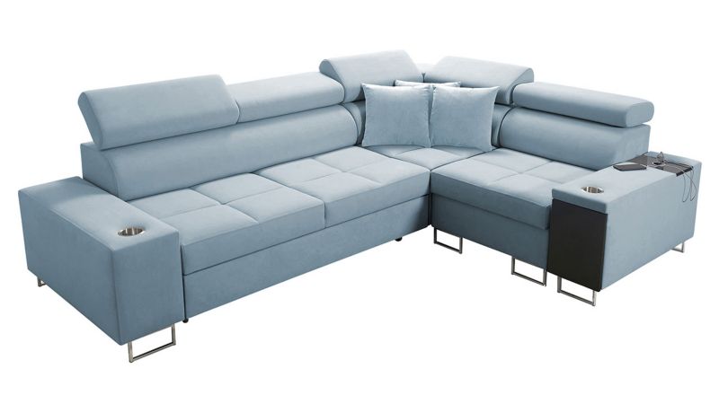 Narożnik z barkiem MIRJAN 24 Morena II prawy baby blue 1 szt.