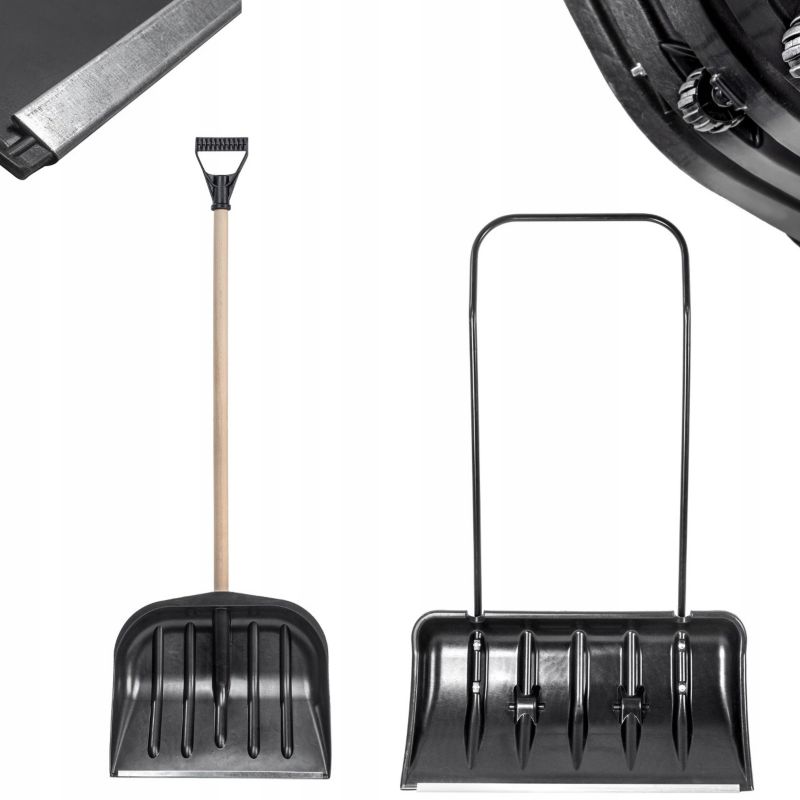 Pług Do Śniegu KADAX Na Kółkach + Łopata Drewniany Trzonek Zestaw 1szt.