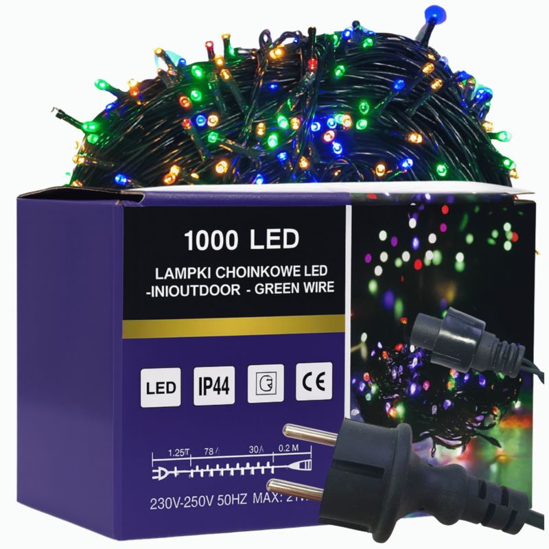 Lampki choinkowe 1000 LED MODO24 flash multikolor dekoracyjne 1 kpl