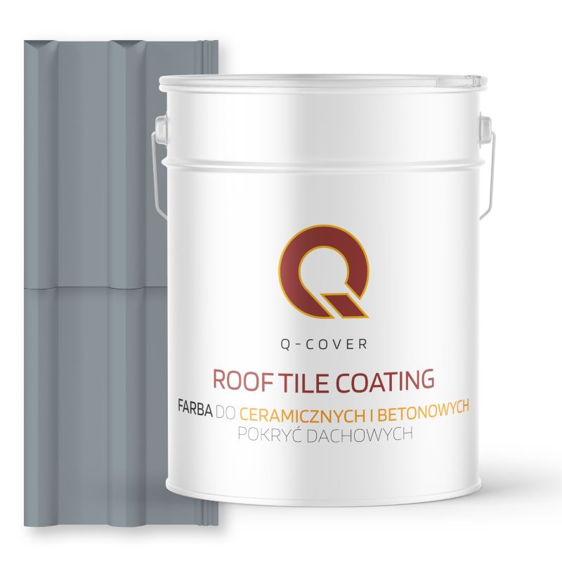 Farba do Dachów Ceramicznych i Betonowych Pokryć Dachowych Q-Cover Szaro-błękitny RAL7001 Mat 10L