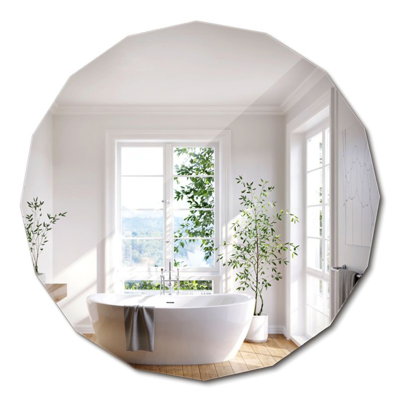 Ścienne Lustro ArtPrintCave 80 x 80 cm Ozdobne Okrągłe Wielokątne Do Salonu Sypialni Biura Łazienki 1 szt.