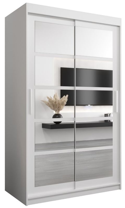 Szafa przesuwna Abiks ROMA 2 120 biały mat + biały mat 1 szt.