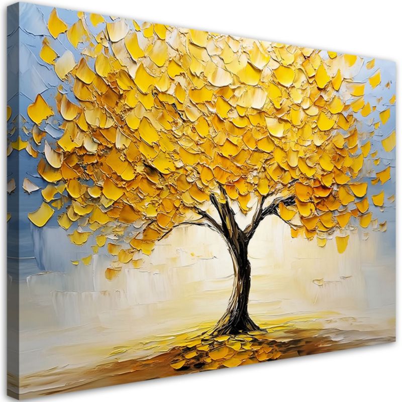Obraz na płótnie Feeby Złote Drzewo Abstrakcja Malowana 60x40cm 1szt