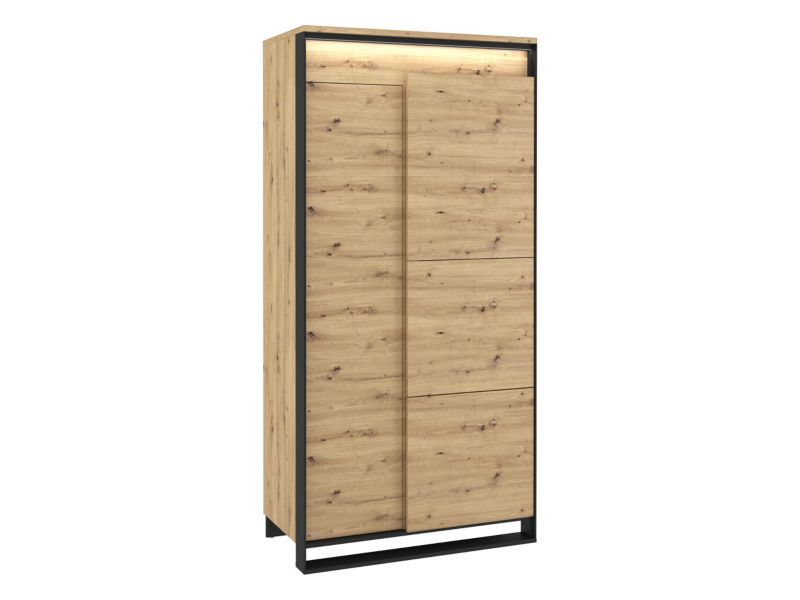 Szafa MIRJAN 24 Quant QA-01 z oświetleniem dąb artisan / czarny 1 szt.