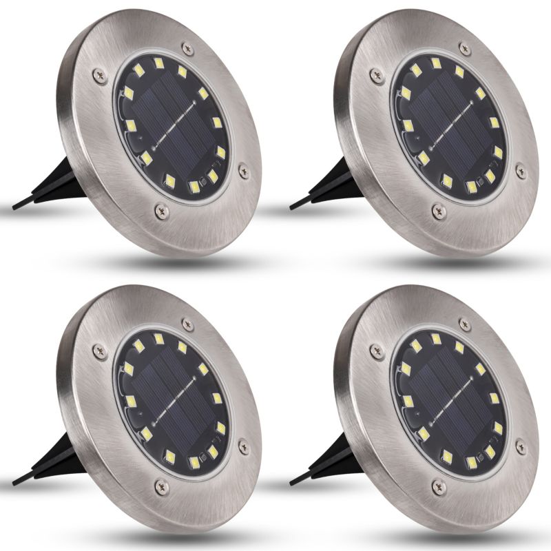 Lampa LED solarna MasterLED ogrodowa wbijana 12xSMD zimna biel 6500K IP44 4 szt.
