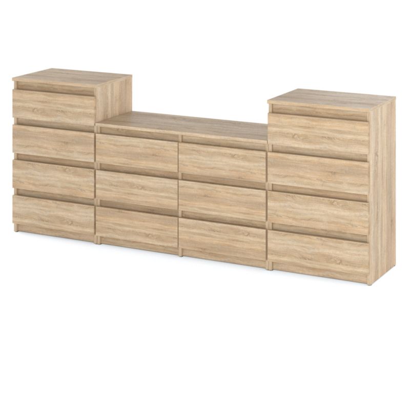 Komoda Hurtownia-Mebli Szuflady 14 Zestaw komód Hugo 464 220cm Dąb Sonoma Dąb Sonoma 220x33.5x92.5 cm 1szt.