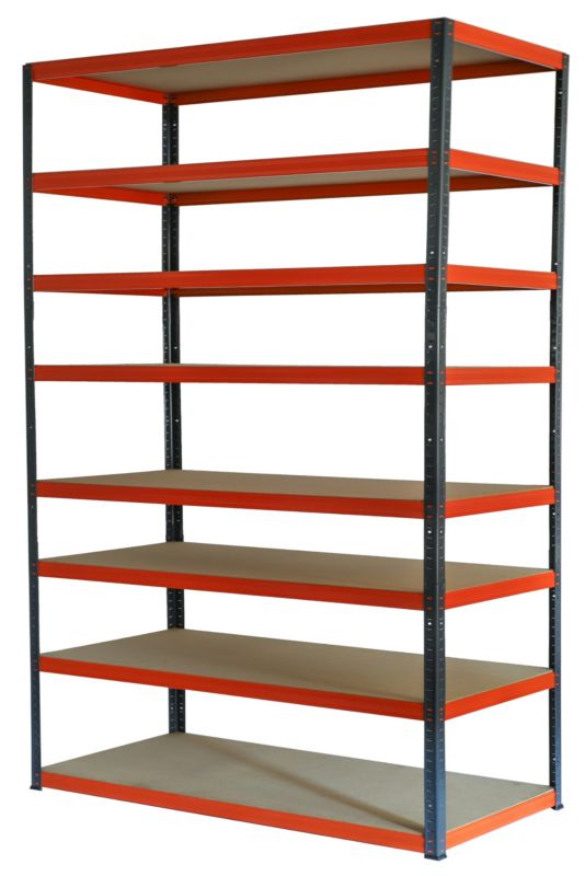 Regał metalowy MODO24 magazynowy grafitowo-pomarańczowy helios 270x150x45cm 8 półek po 175 kg 1 szt.