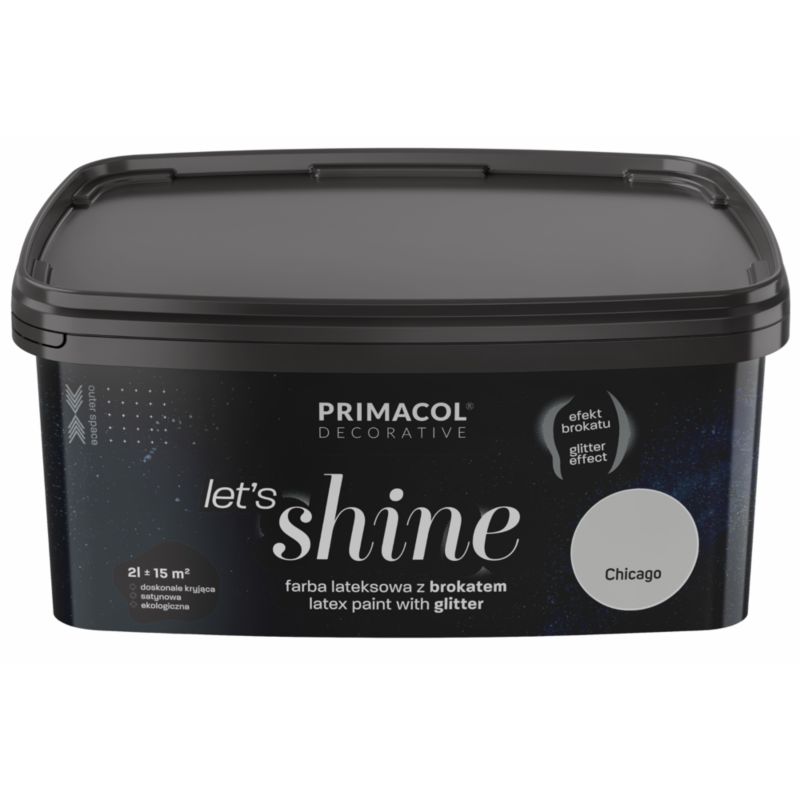 Farba dekoracyjna Primacol Let's Shine Chicago jasna szara 2 l