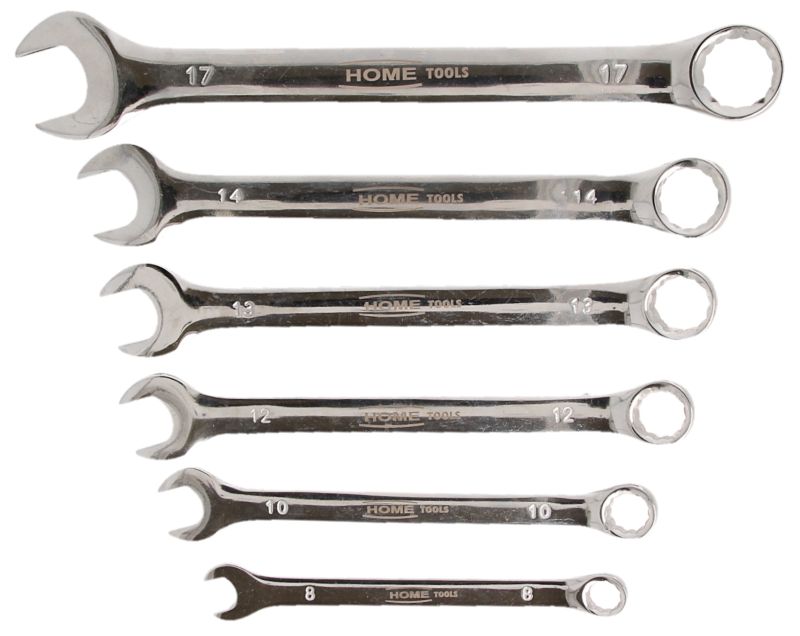 Kpl. kluczy płasko-oczkowych Home Tools 8-17 mm Cr-V flash - opakowanie plastikowe - 6 el.