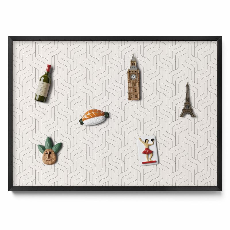 Tablica na magnesy Tulup 70x50 cm Regularny liniowy wzór w czarnej ramie 1 szt.