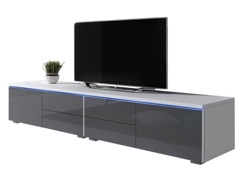 Szafka RTV MIRJAN 24 XI Double biały + szary połysk 1 szt.