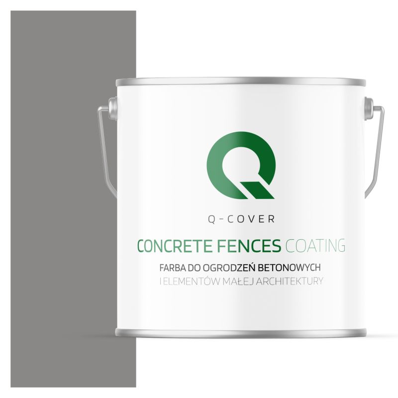 Farba do Ogrodzeń i Płotów Betonowych Q-Cover Szary Stalowy F265 5L