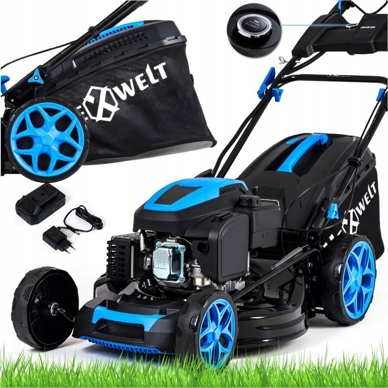 Kosiarka spalinowa z napędem Hexwelt potężna 224CC rozrusznik 53cm mulczowanie 1szt.