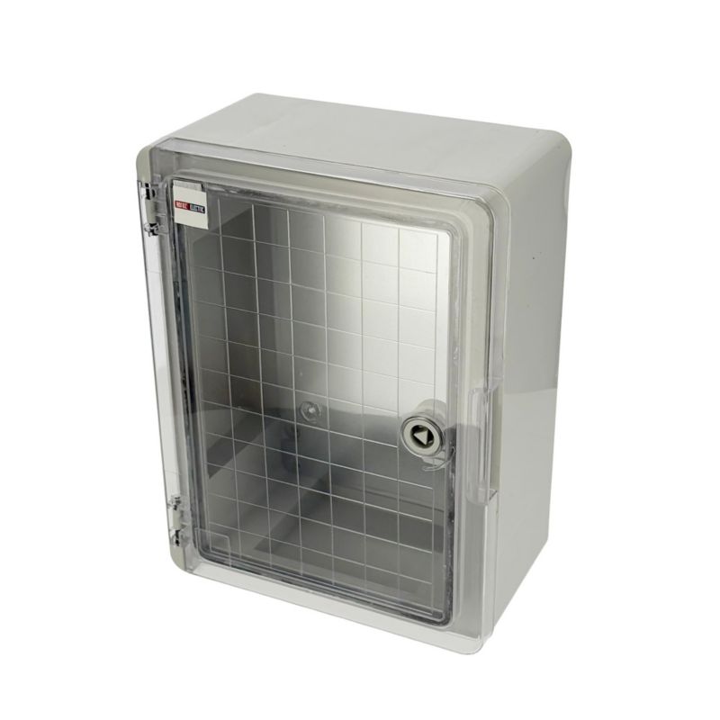 Obudowa standardowa ABS 250x330x140 HOROZ z ocynkowaną płytą montażową z przezroczystymi drzwiami 1 szt.