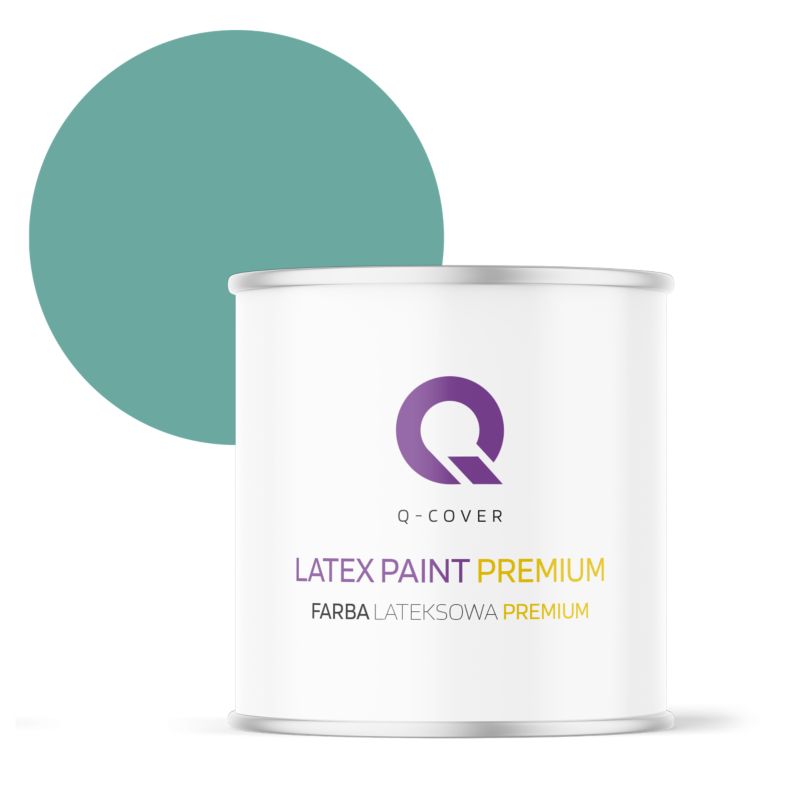 Farba Lateksowa Premium Plamoodporna do Ścian i Sufitów Q-Cover Miętowy ciemny H1533 Głęboki Mat 2L