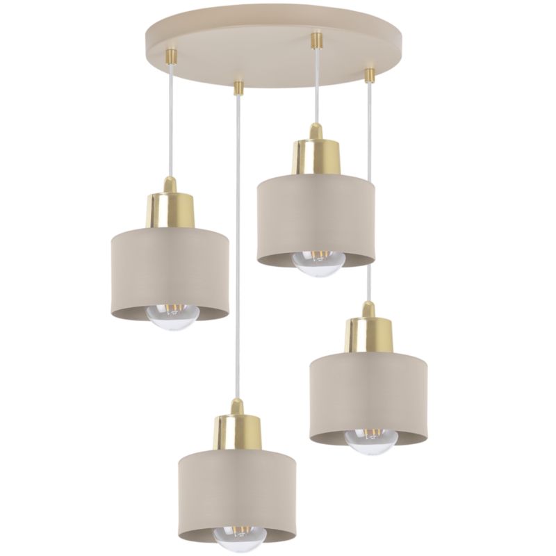 Lampa sufitowa wisząca okrągła Light Home LH Panta 4x E27 kaszmirowy/złoty 1szt.