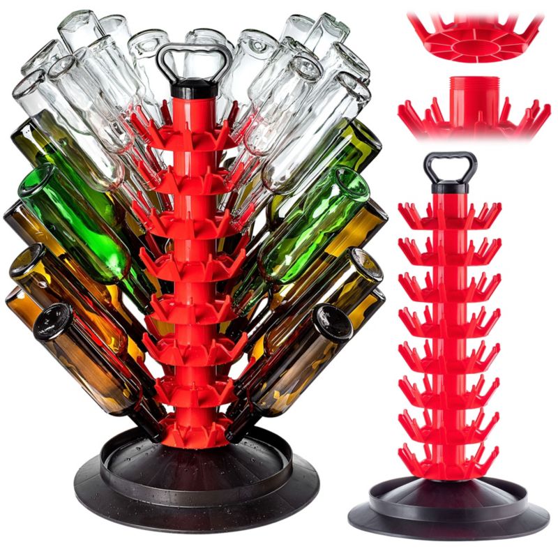 Ociekacz do butelek KADAX na 80 sztuk butelek z uchwytem, czerwony, 1 szt.