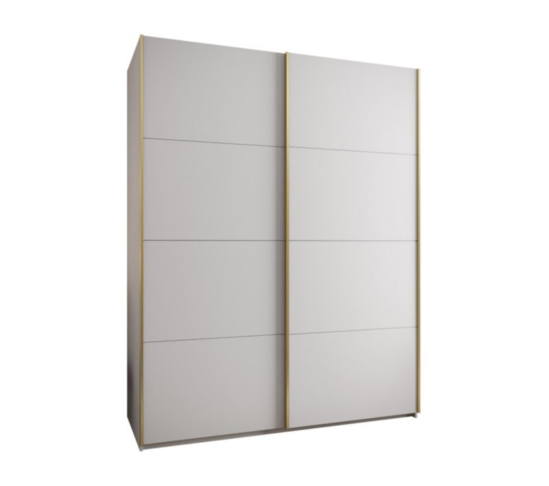 Szafa przesuwna Abiks LUX wysoka szer.200cm biały/biały/złoty 1szt.