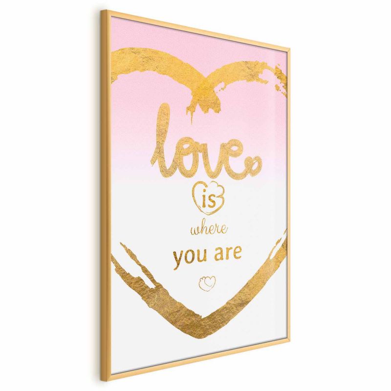 Plakat Artgeist Love Is 60x90 cm z ramą złotą 1 szt