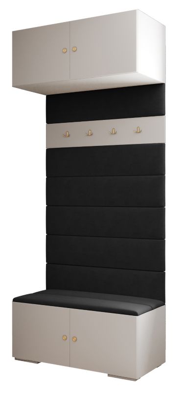 Garderoba wysoka do przedpokoju Abiks INOVA 2 biały+złoty+man18 1 szt.