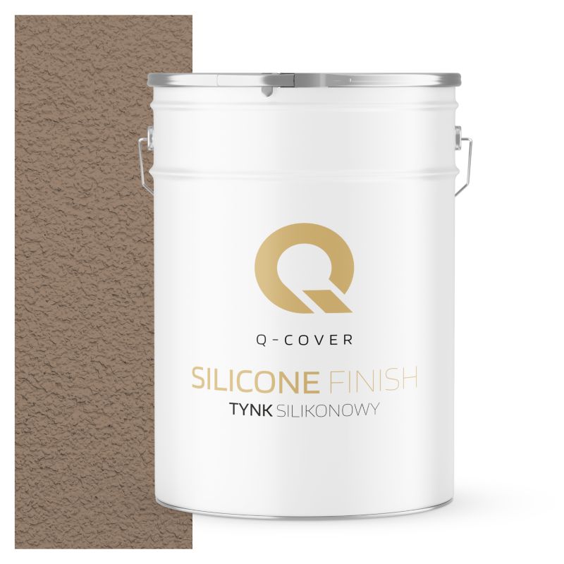 Tynk Silikonowy Elewacyjny Baranek 1.00mm Q-Cover Orzechowy F535 25KG