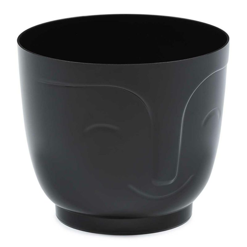 Doniczka Zoe HowHomely czarna okrągła h16x18,5 cm 1 szt.