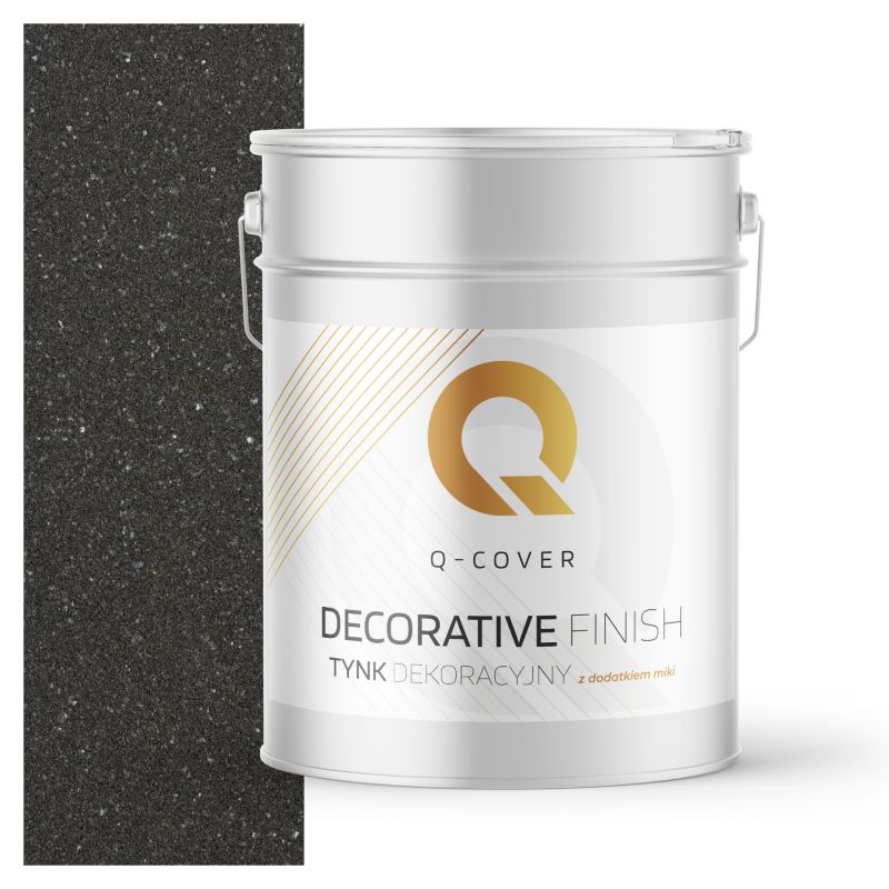 Tynk Dekoracyjny Q-Cover Grafitowy z Przezroczystą Miką D924 15KG