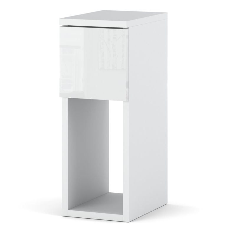 Szafka Nocna Stiv-Meble 1 Szuflada 20Cm Stolik Biały Mat Biały Połysk 20X30X55 Cm 1Szt.