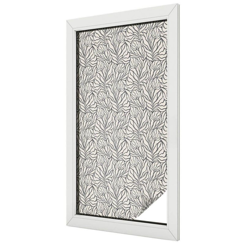 Folia Na Okno Wallfluent 50x100 cm Chroni Prywatność i Zapewnia Dyskrecję Roślinny wzór klasyczna symetria 1 rol.