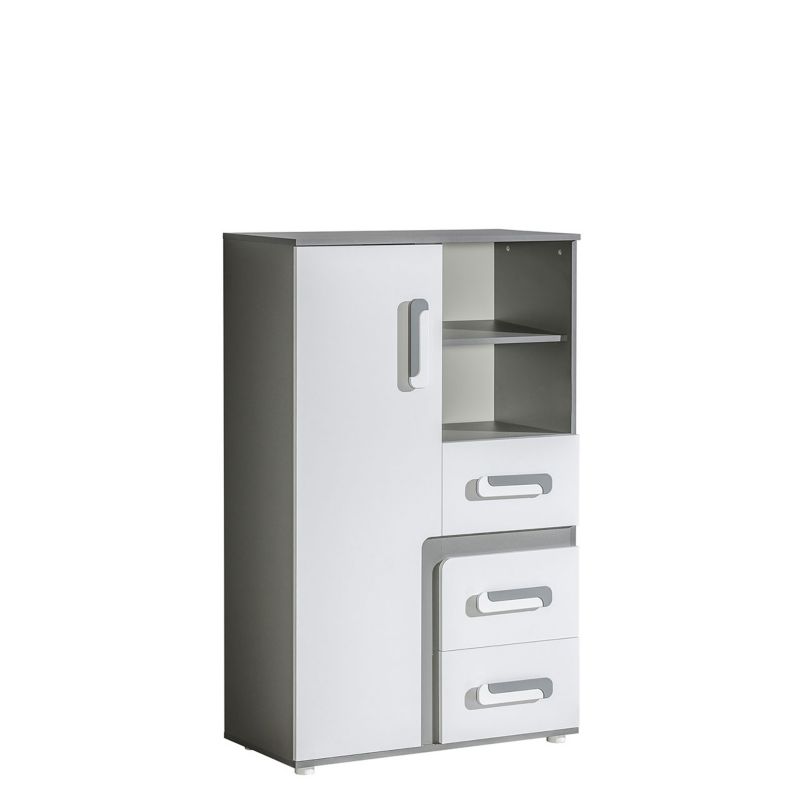 Komoda wysoka MIRJAN 24 MIRJAN 24 Apetito 06 antracyt + biały 1 szt.