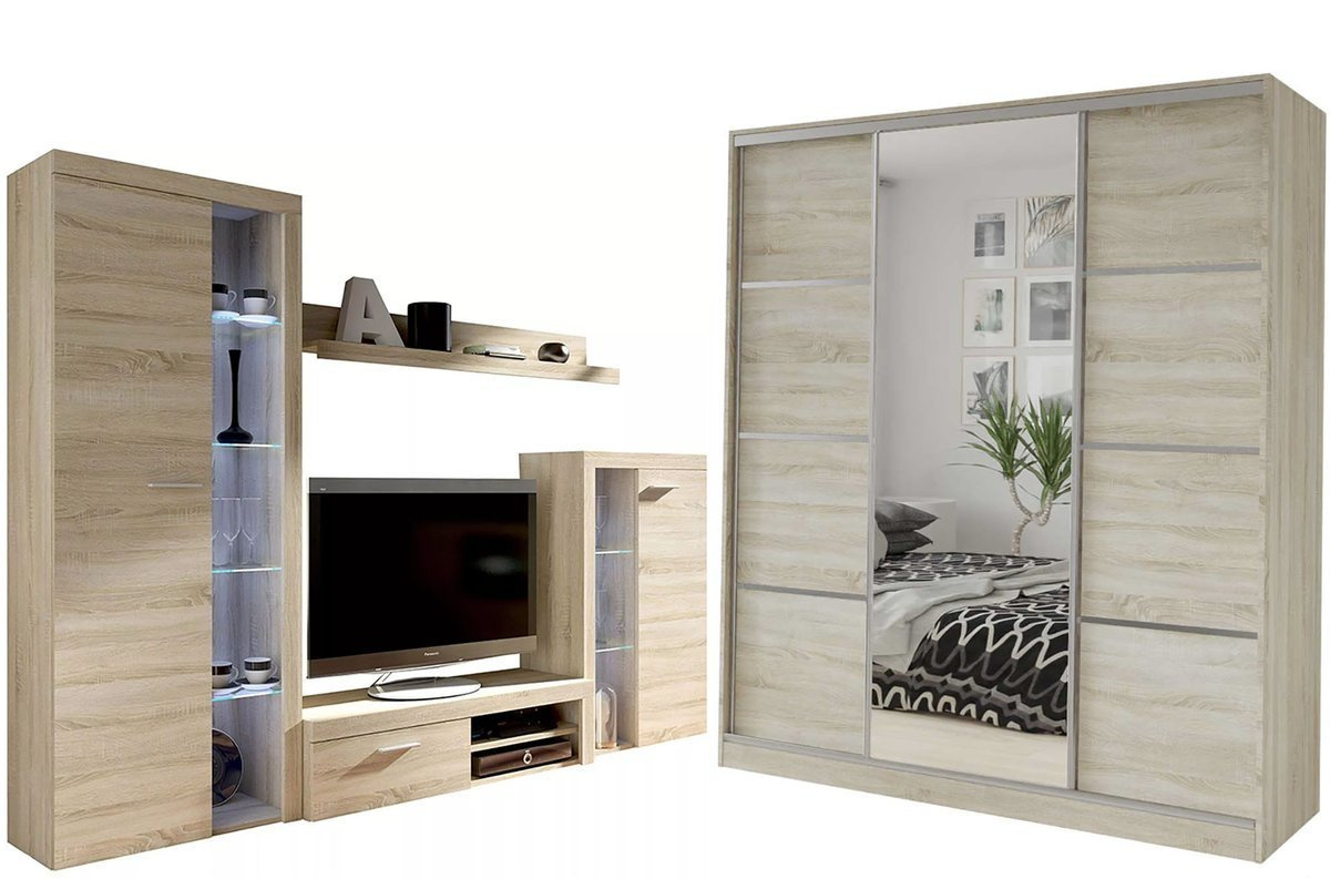 Meblościanka do salonu SAMBA Szafa przesuwna TOP 180