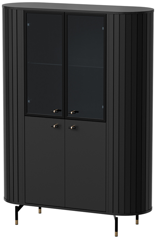 Czarna nowoczesna witryna do salonu 112 cm ZELDA