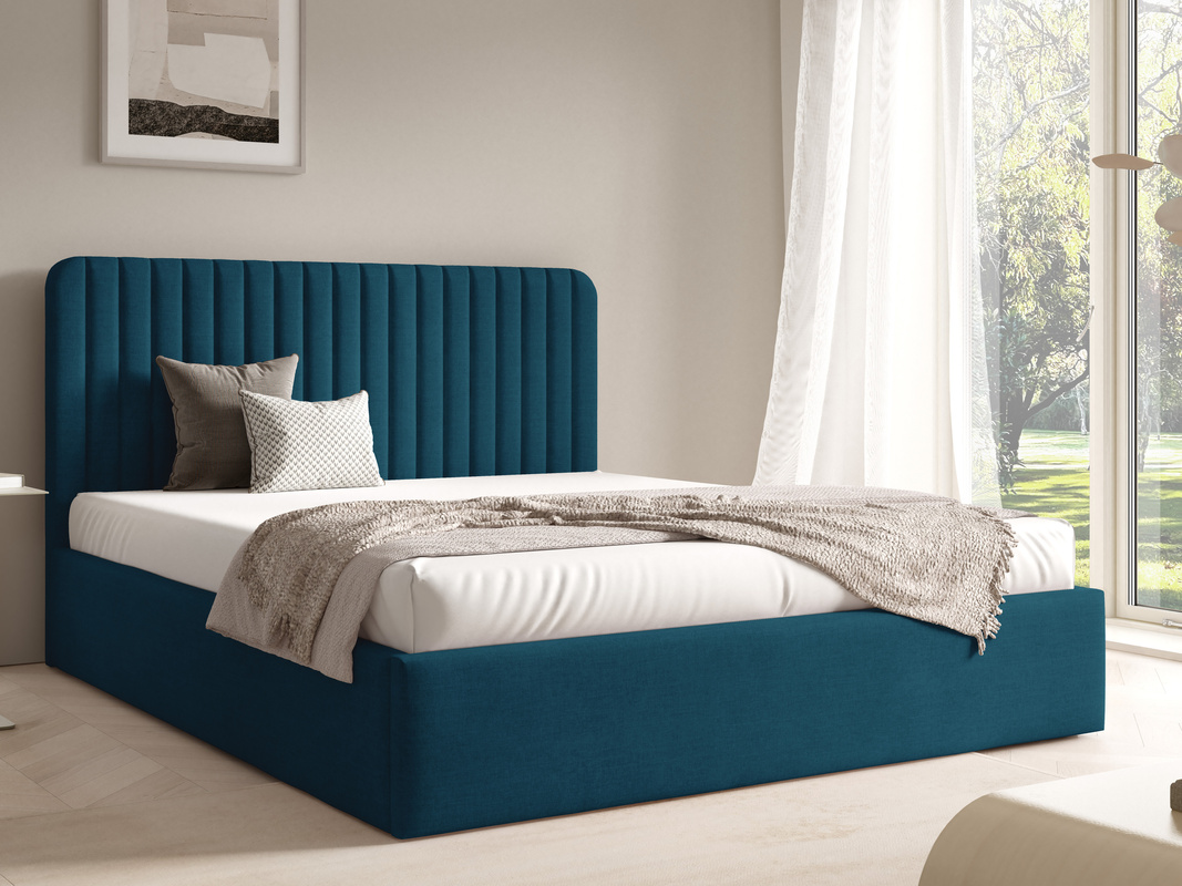 Łóżko 160x200 cm z pojemnikiem BELIVO tapicerowane