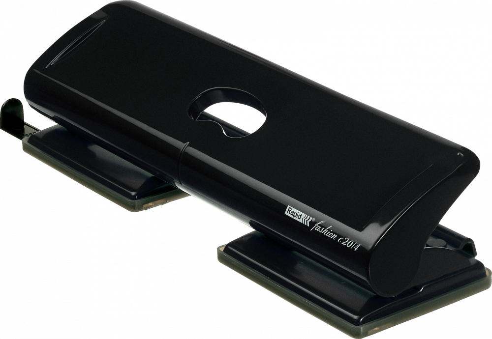 Dziurkacz Rapid FC20/4, 4 otwory, do 20 kartek, czarny