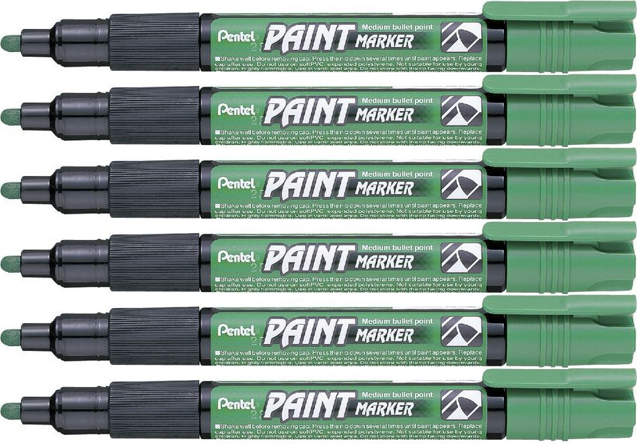 6x Marker olejowy Pentel MMP20, okrągła, 4.6 mm, zielony