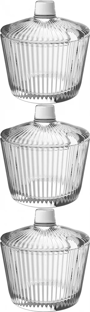 3x Cukiernica Altom Design Selena, szkło, 210ml, przezroczysty